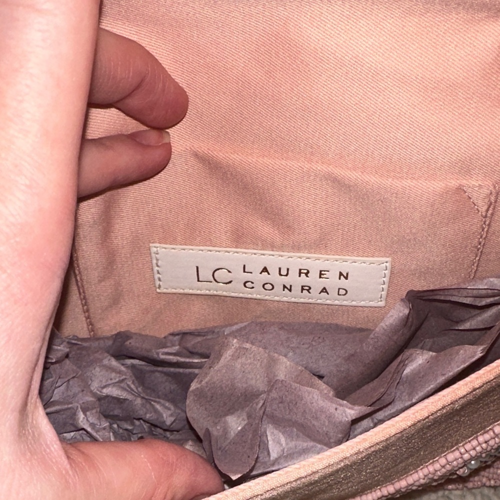 LC Lauren Conrad Pink Beaded Bow Shoulder Bag ***Viral beaded bag*** - Picture 4 of 6